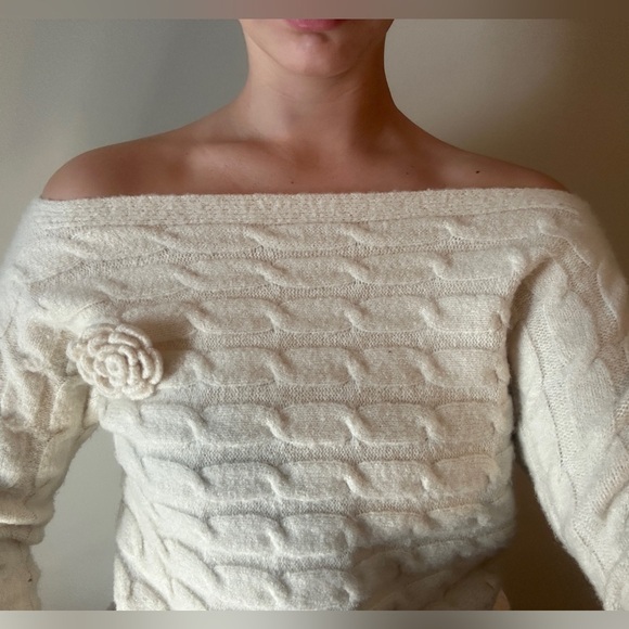 Milatary Hippie Cream Sweater - Picture 2 of 3